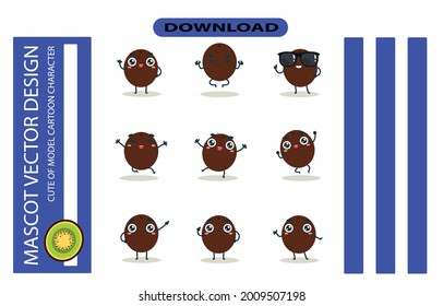 Mascot images of the kiwi set. Free Vector High Quality