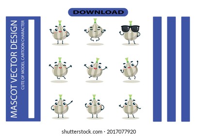 Mascot images of the onion set. Free Vector High Quality