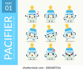 Mascot images of the Pacifier. First set. Vector Illustration