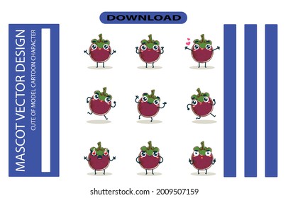 Mascot images of the passionfruit set. Free Vector