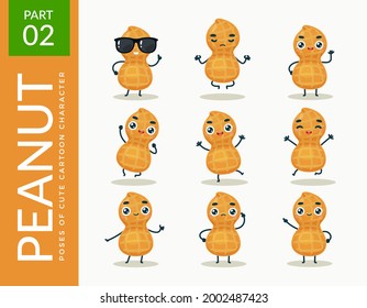 Mascot images of the Peanut. Second set. Vector Illustration