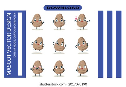 Mascot images of the potato set. Free Vector High Quality