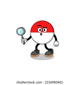 Mascot of indonesia flag searching , character design