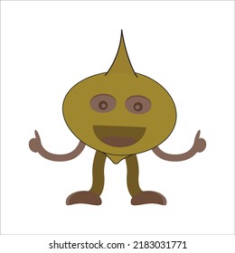 Mascot jicama icon design template web illustration