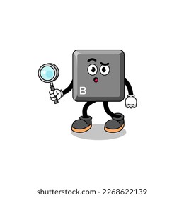 Mascot of keyboard B key searching , character design