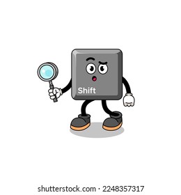 Mascot of keyboard shift key searching , character design