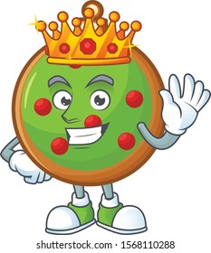 Mascot a king in christmas ball cartoon.