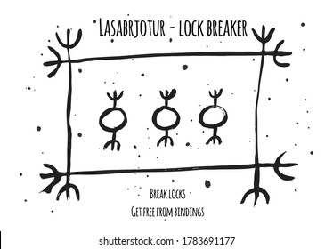 Mascot Lasabrjotur - lock breaker. Scandinavian warriors mascot for design. Break locks. Get free from bindings.