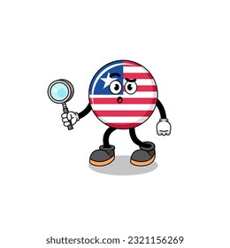 Mascot of liberia flag searching , character design