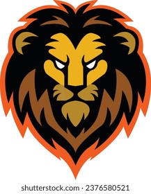 Mascot Lion Logo Design, Lion sport logo vector , Lion head illustration vector drawing, Mascot Brave Lion Logo design any kind of graphic design work, concept Lion's head, Esport game logo icon
