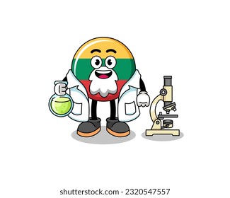 Maskottchen der litauischen Flagge als Wissenschaftler , Charakterdesign