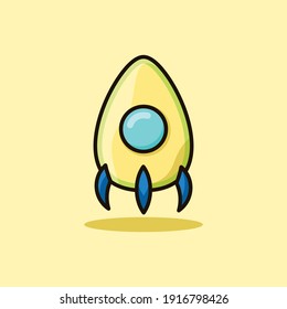 mascot logo avocado rocket illustration