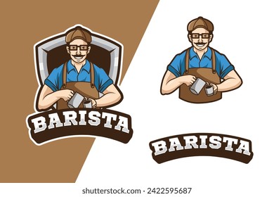 mascot logo barista good for logo brand and design