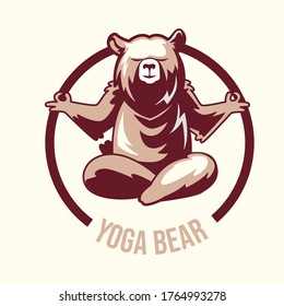 Mascot or logo of bear doing yoga pose