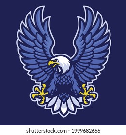 mascot logo of blue bald eagle