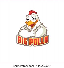 Mascot logo chicken Vector illustration