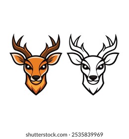 Mascot logo of deer head designed for T-Shirt print
