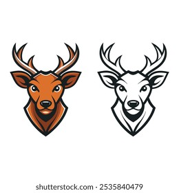 Mascot logo of deer head designed for T-Shirt print