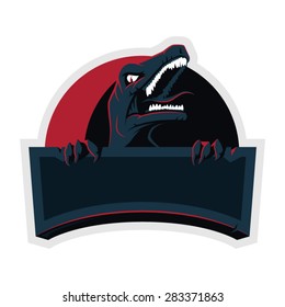 mascot logo design of angry raptor 