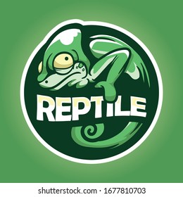 mascot logo design with chameleon character