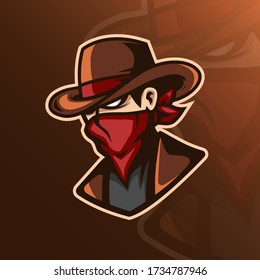 mascot logo design cowboy and hat concept