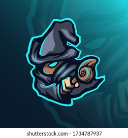 mascot logo design sorcerer concept