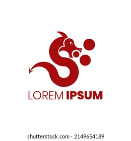 mascot logo, dragon icon and letter s elegant design, unique and modern