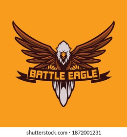 el águila del logo de la mascota vuela con estilo de dibujos animados