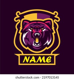 Mascot logo esport gaming design vector  background illustration