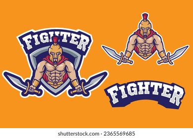 mascot logo fighter for your team and your design