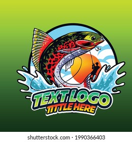 mascot logo fishing vector illustration