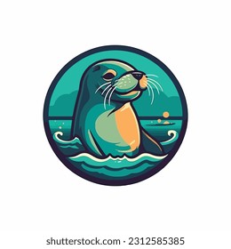 A mascot logo in the form of a sea lion for a marine tourism service provider company