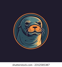 A mascot logo in the form of a sea lion for a marine tourism service provider company
