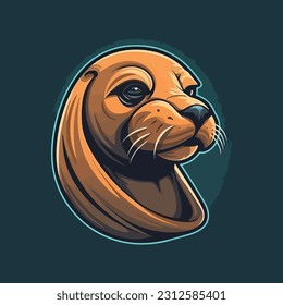 A mascot logo in the form of a sea lion for a marine tourism service provider company