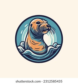 A mascot logo in the form of a sea lion for a marine tourism service provider company