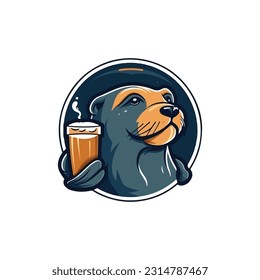 Mascot logo in the form of a sea lion for a marine beverage products company