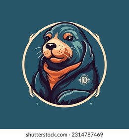 Mascot logo in the form of a sea lion for a marine beverage products company