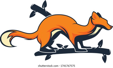 mascot logo with fox animal as mascot 
