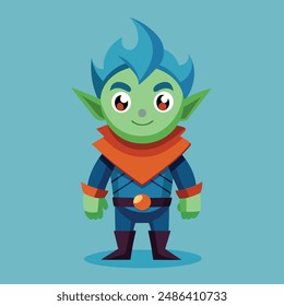 Mascot logo of goblin with scary style flat illustration