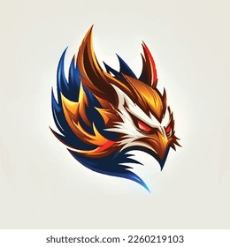 Mascot logo, gym, fitness, eagle head, sport and gaming logo
