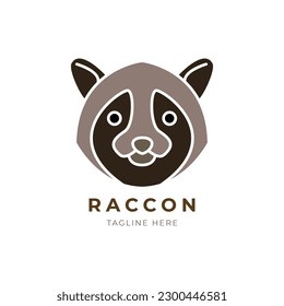 mascot logo head raccon simple