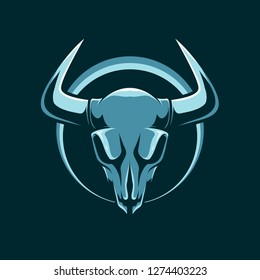 Mascot Logo Head Skull Deer Simple