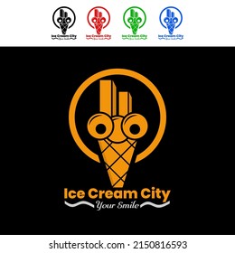 mascot logo, ice cream, simple unique and modern design
