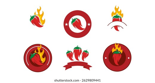 ícone de logotipo mascote ilustração design de chili
