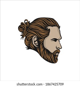 Mascot logo illustration of a beard man.EPS 10