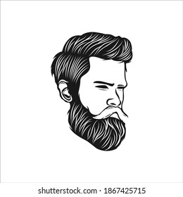 Mascot logo illustration of a beard man.EPS 10
