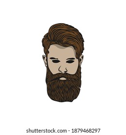 Mascot logo illustration of a beard man.EPS 10