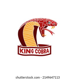 logotipo de mascota, icono de serpiente cobra real, diseño único y moderno