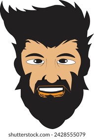 Mascot logo man beard hairstyle