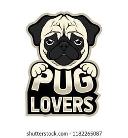 Mascot Logo Pug Lovers